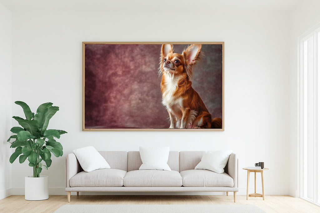 Tender Oil-Painting Dog Portrait Chihuahua Canvas Wall Art — Timeless Print for the Living Room — dog-portrait-chihuahua-living-room-wall-art.jpg