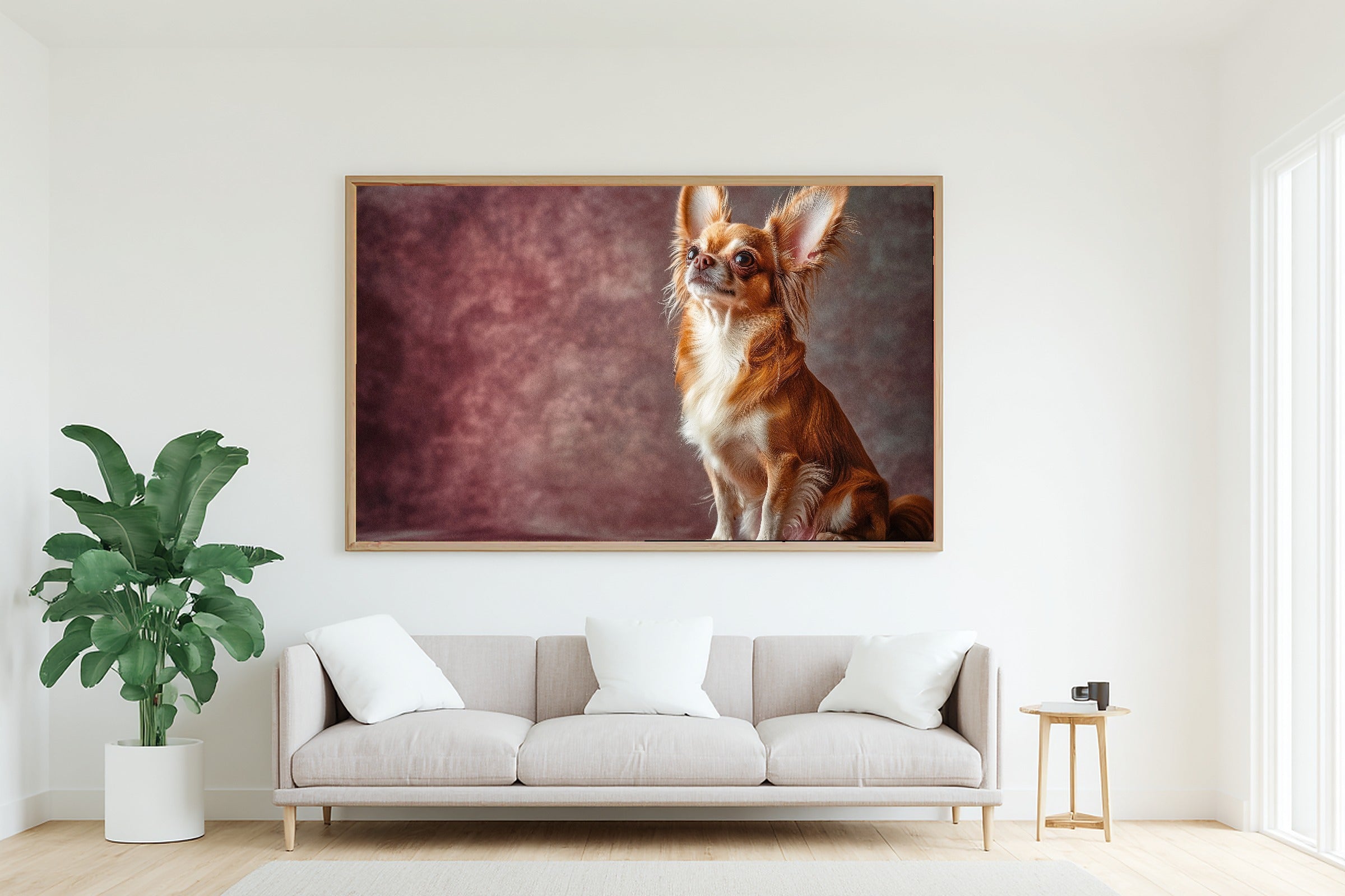 Tender Oil-Painting Dog Portrait Chihuahua Canvas Wall Art — Timeless Print for the Living Room — dog-portrait-chihuahua-living-room-wall-art.jpg