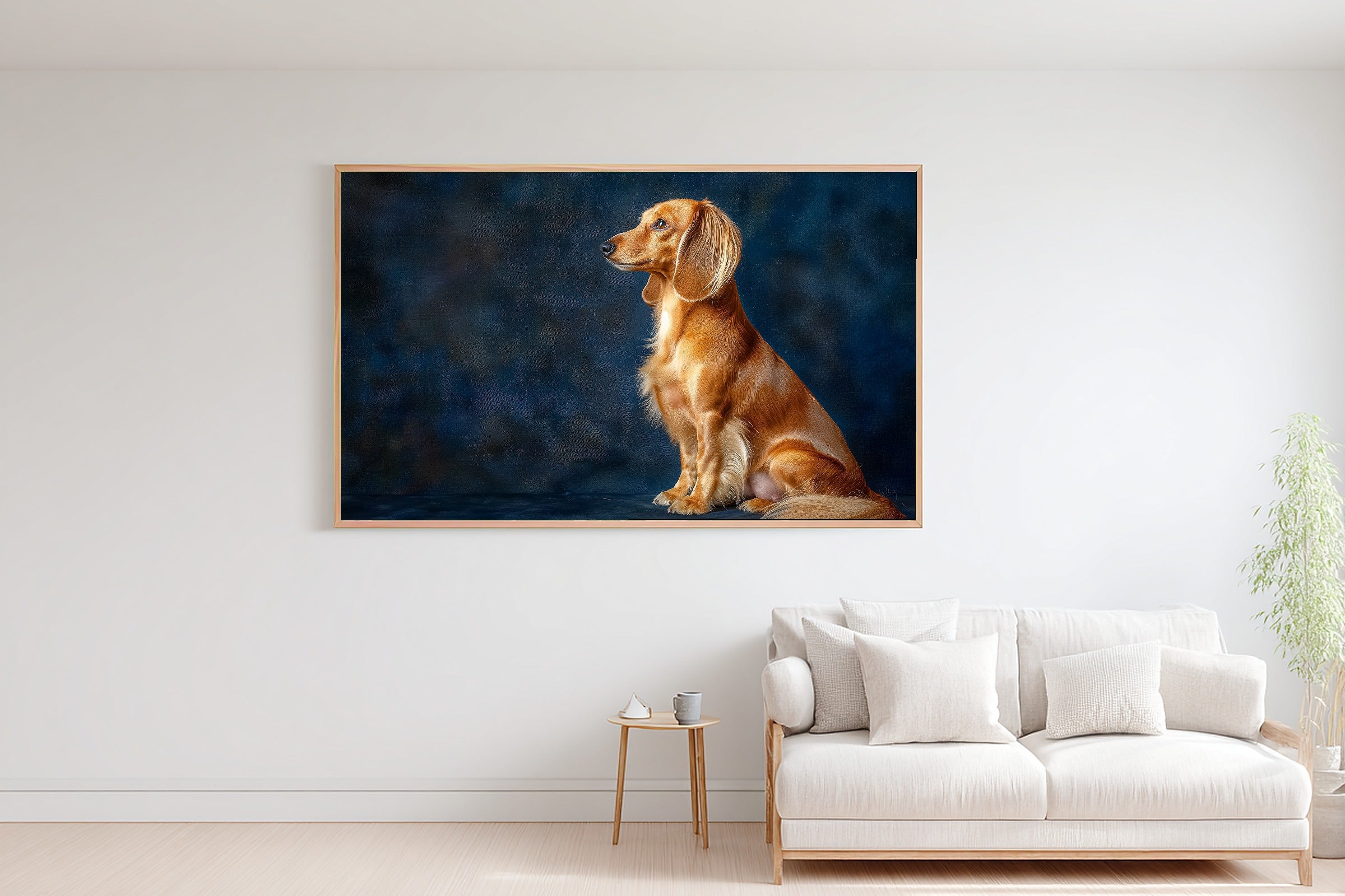 A Dreamy Dog Portrait Dachshund Heartfelt Pet Print — Stunning Wall Art for the Living Room, Giclée on Canvas — dog-portrait-dachshund-bedroom-wall-art.jpg