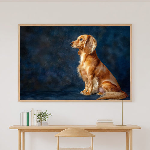 A Dreamy Dog Portrait Dachshund Heartfelt Pet Print — Stunning Wall Art for the Living Room, Giclée on Canvas — dog-portrait-dachshund-canvas-print.jpg
