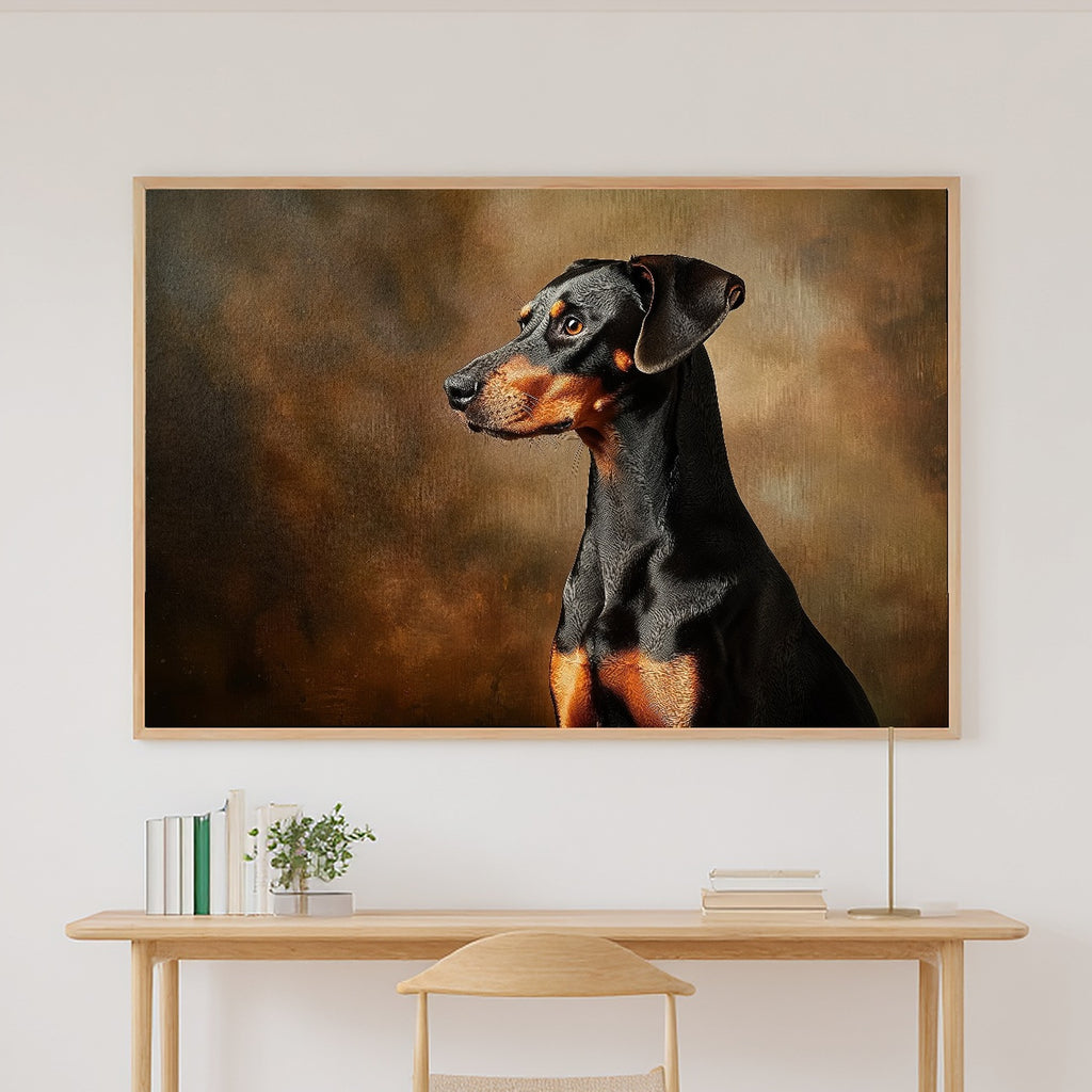 Tender Oil-Painting Dog Portrait Doberman Art Print — Heartfelt Decor for the Living Room — dog-portrait-doberman-canvas-print.jpg