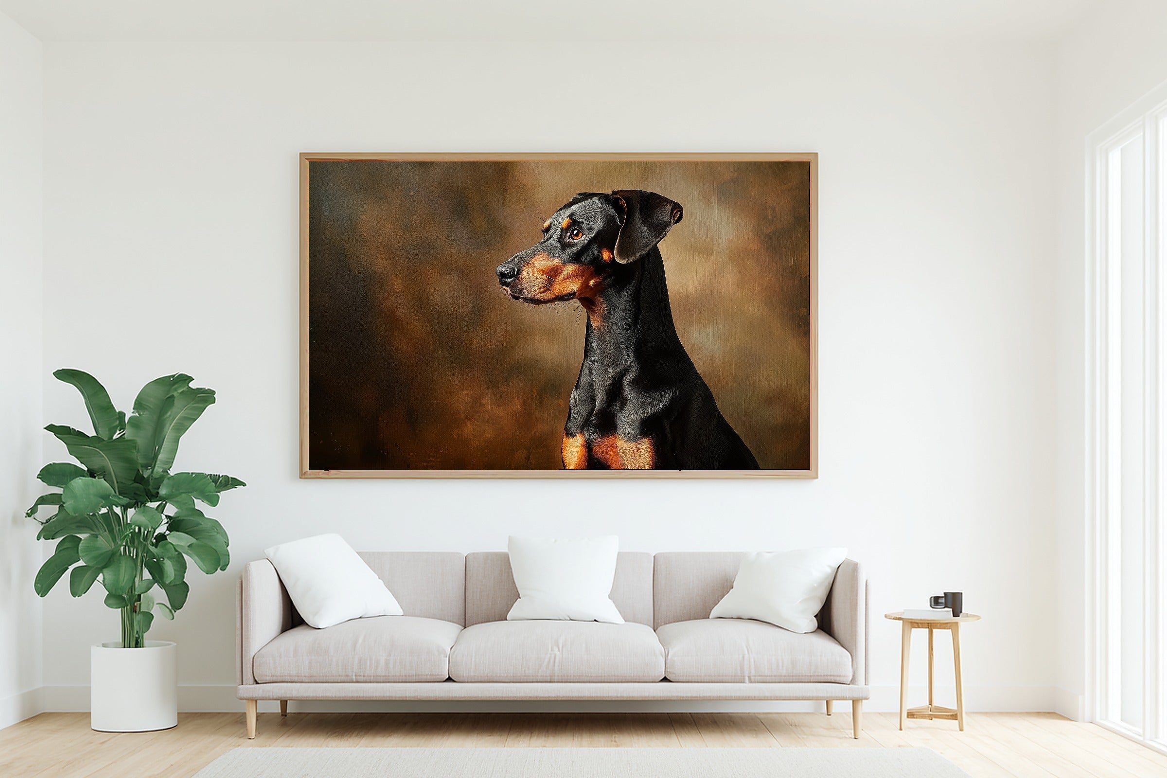 Tender Oil-Painting Dog Portrait Doberman Art Print — Heartfelt Decor for the Living Room — dog-portrait-doberman-living-room-wall-art.jpg