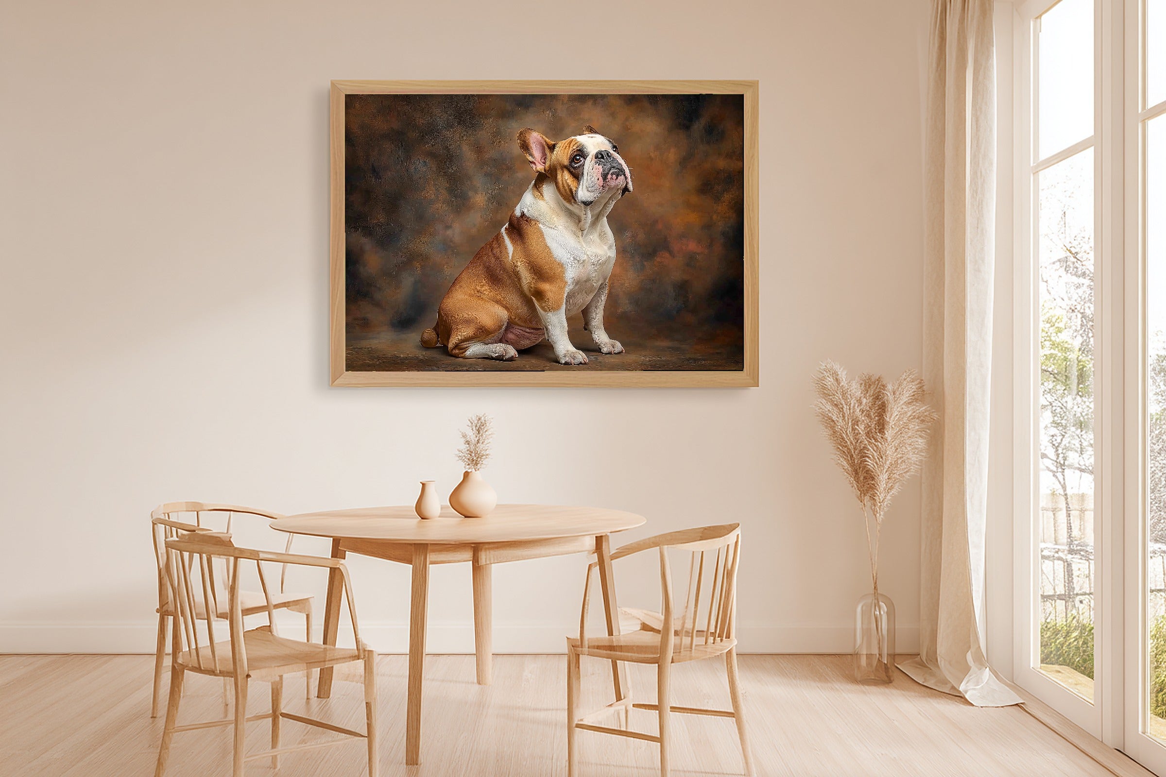 Soulful Painterly Dog Portrait English Bulldog Art Print — Timeless Decor for the Living Room — dog-portrait-english-bulldog-dining-room-wall-art.jpg