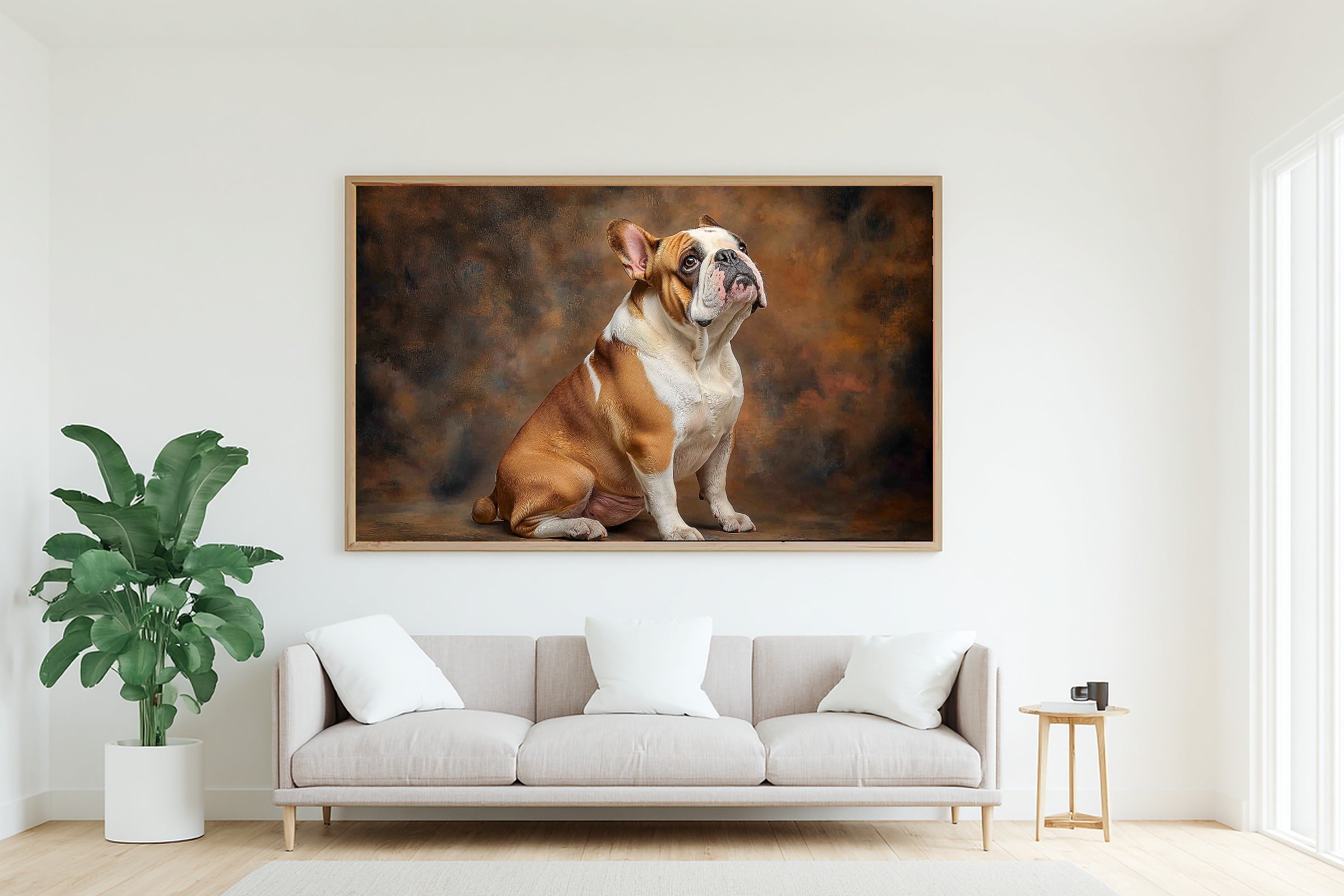 Soulful Painterly Dog Portrait English Bulldog Art Print — Timeless Decor for the Living Room — dog-portrait-english-bulldog-living-room-wall-art.jpg
