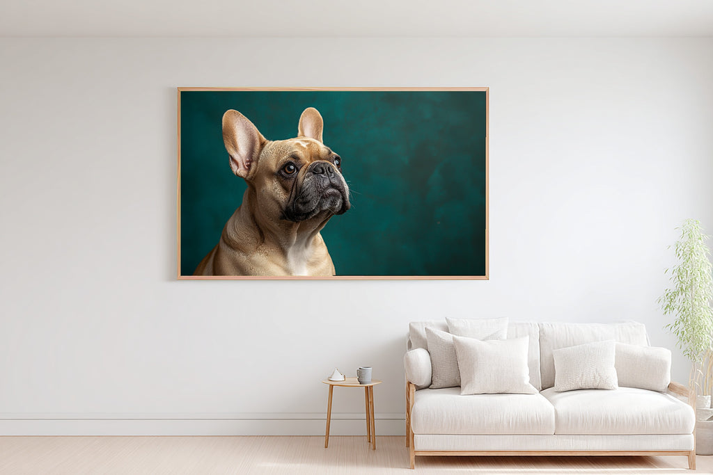 French Bulldog Canvas Wall Art | Painterly Pet Portrait Print, Dog Lover Decor, Stretched Canvas — dog-portrait-french-bulldog-bedroom-wall-art.jpg