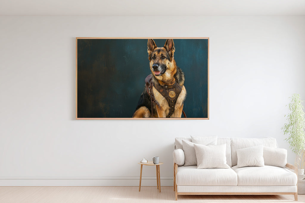 Soulful Painterly Dog Portrait German Shepherd Art Print — Timeless Decor for the Living Room — dog-portrait-german-shepherd-bedroom-wall-art.jpg