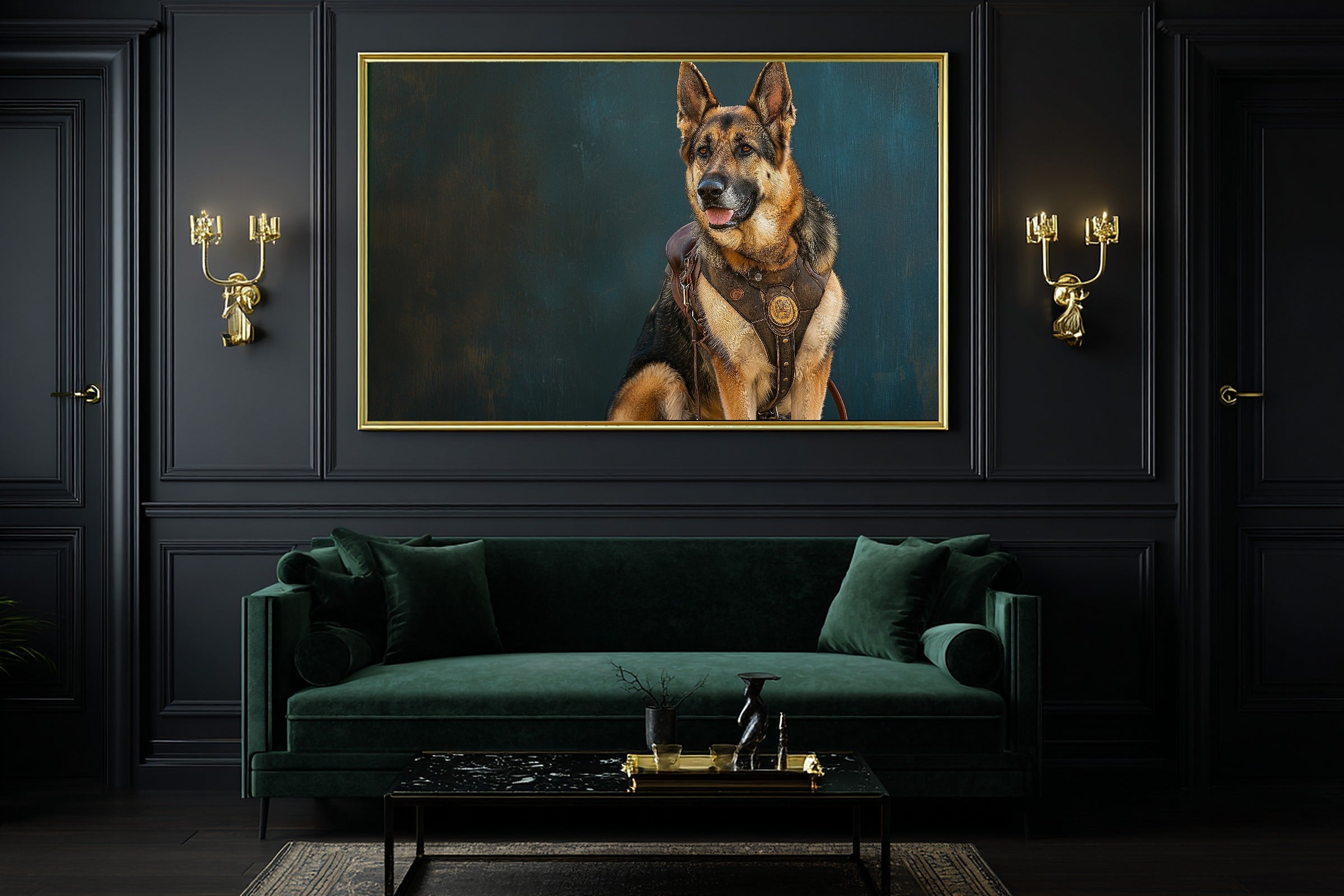 Soulful Painterly Dog Portrait German Shepherd Art Print — Timeless Decor for the Living Room — dog-portrait-german-shepherd-office-wall-art.jpg