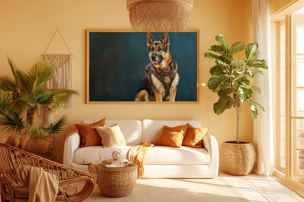 Soulful Painterly Dog Portrait German Shepherd Art Print — Timeless Decor for the Living Room — dog-portrait-german-shepherd-room-5-wall-art.jpg