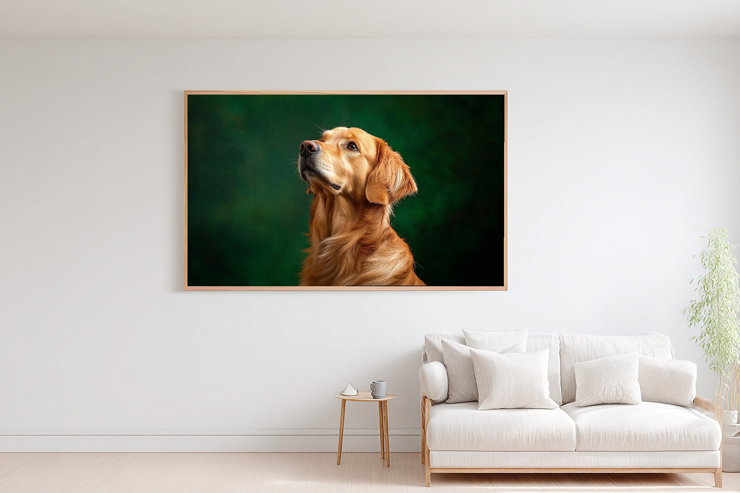 Golden Retriever Canvas Wall Art | Painterly Pet Portrait Print, Dog Lover Decor, Stretched Canvas — dog-portrait-golden-retriever-bedroom-wall-art.jpg