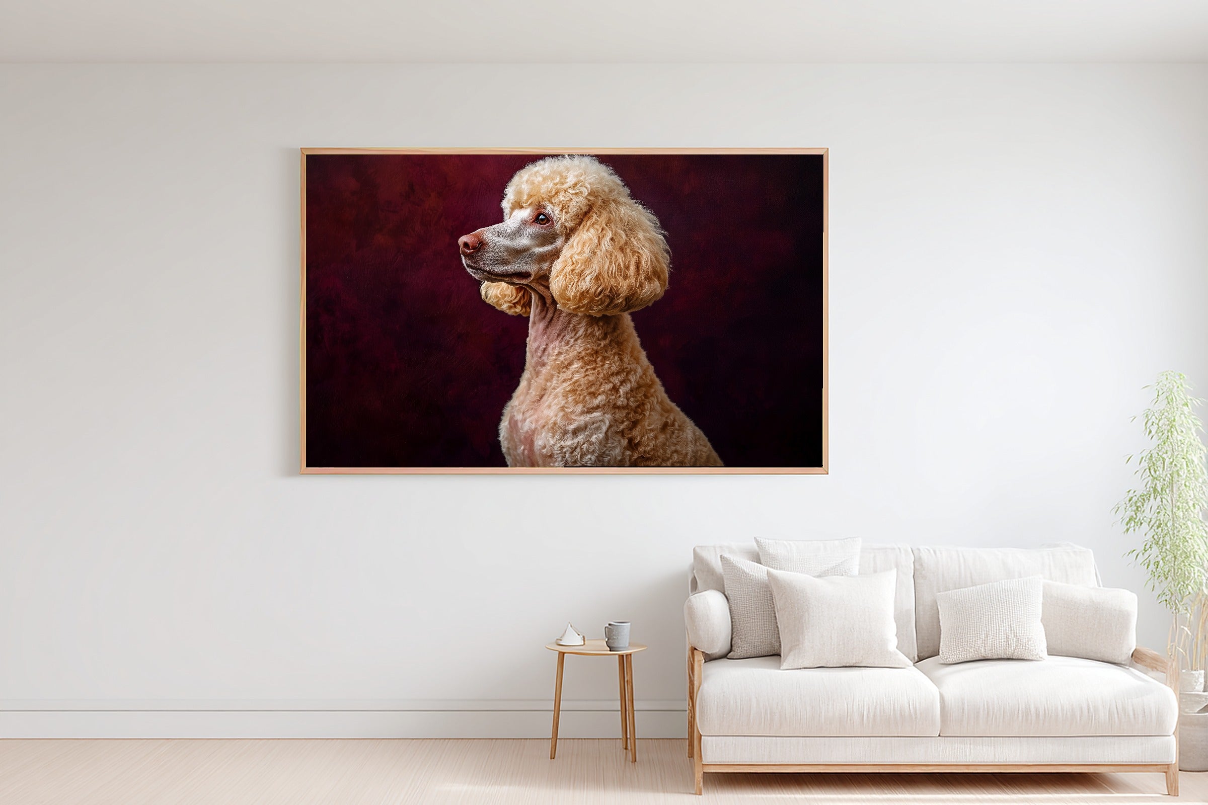 Painterly Dog Portrait Poodle — Heartfelt Pet Wall Art, Warm Living Room Decor, Stretched Canvas, Ready to Hang — dog-portrait-poodle-bedroom-wall-art.jpg