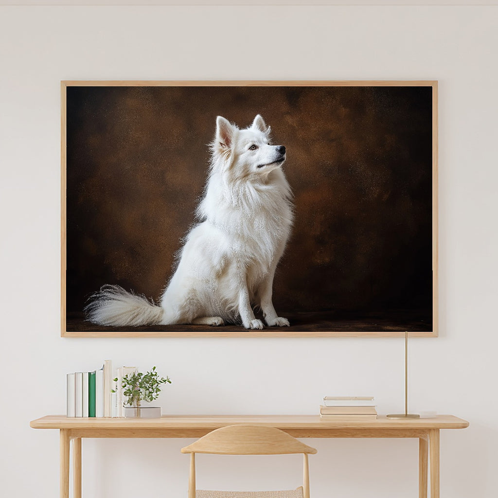 Soulful Painterly Dog Portrait Samoyed Art Print — Tender Decor for the Living Room, Stretched Canvas the Pet Lover in Your Life Will Love — dog-portrait-samoyed-canvas-print.jpg