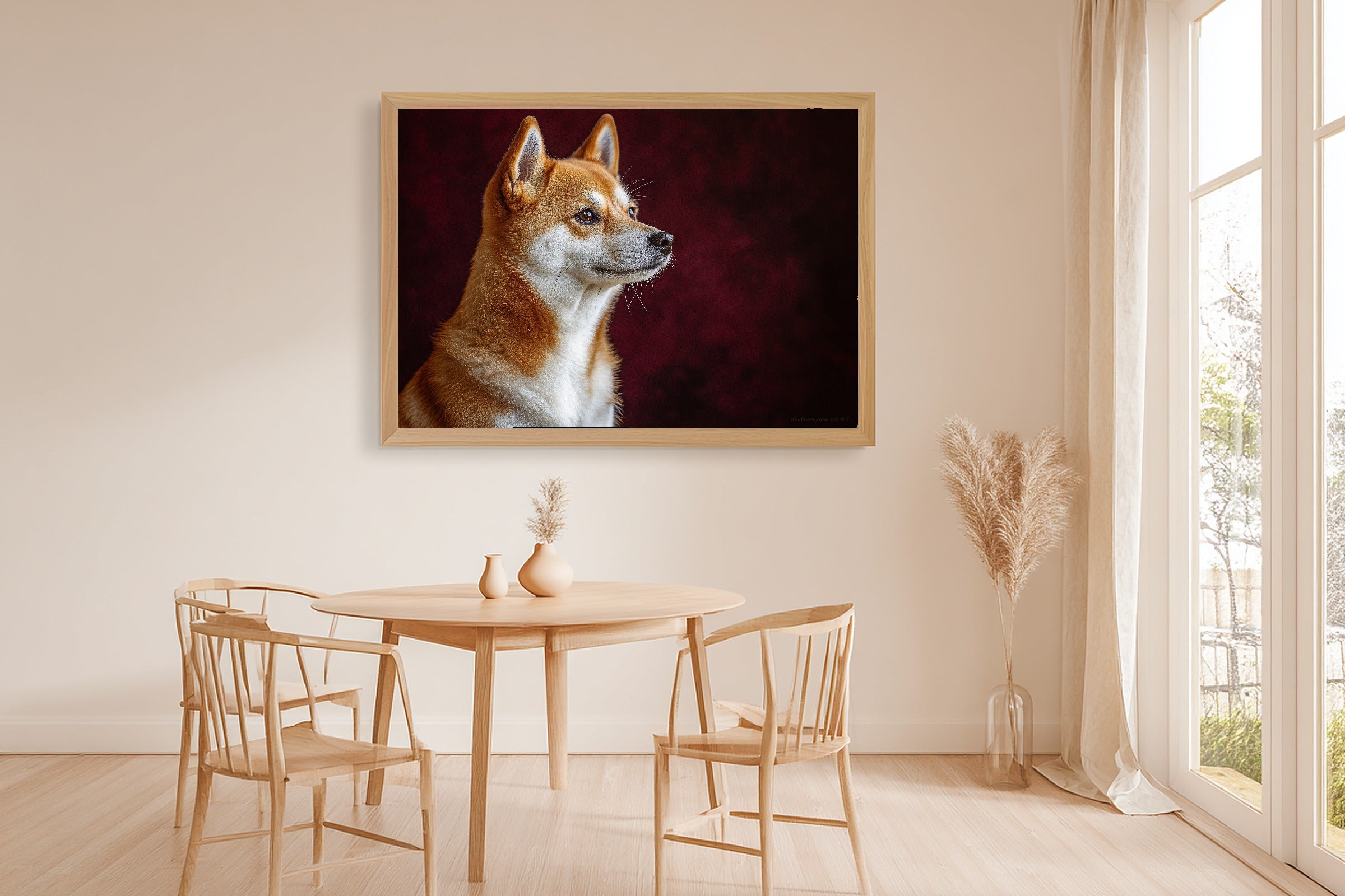 Soulful Painterly Dog Portrait Shiba Inu Art Print — Heartfelt Decor for the Living Room — dog-portrait-shiba-inu-dining-room-wall-art.jpg