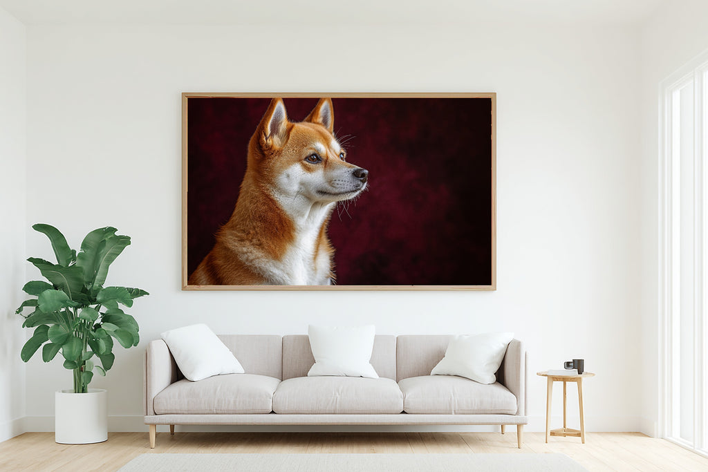 Soulful Painterly Dog Portrait Shiba Inu Art Print — Heartfelt Decor for the Living Room — dog-portrait-shiba-inu-living-room-wall-art.jpg