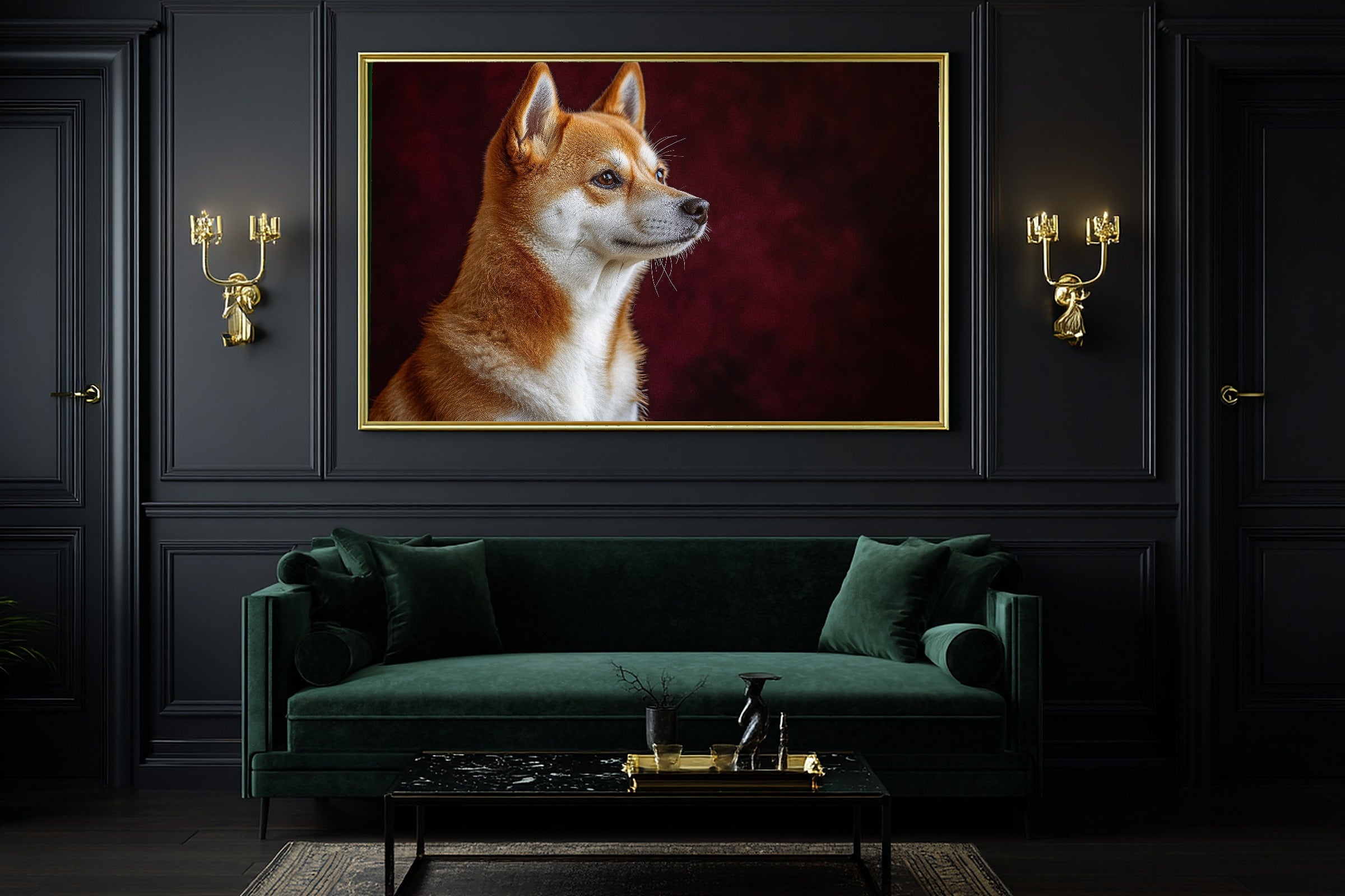 Soulful Painterly Dog Portrait Shiba Inu Art Print — Heartfelt Decor for the Living Room — dog-portrait-shiba-inu-office-wall-art.jpg