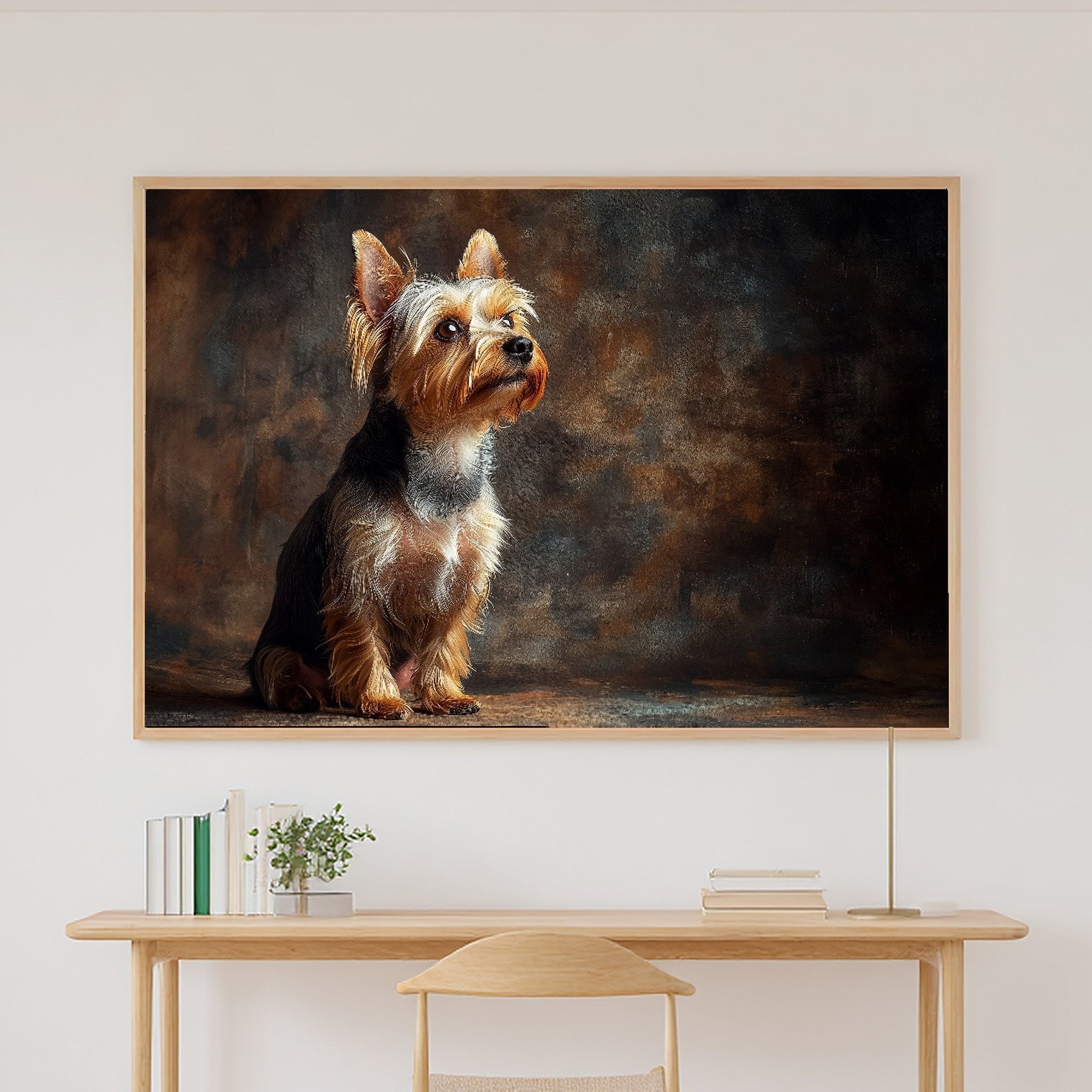 Dog Portrait Yorkshire Terrier Print on Stretched Canvas — Cozy Soulful Painterly for the Living Room, Gift for the Pet Lover in Your Life — dog-portrait-yorkshire-terrier-canvas-print.jpg
