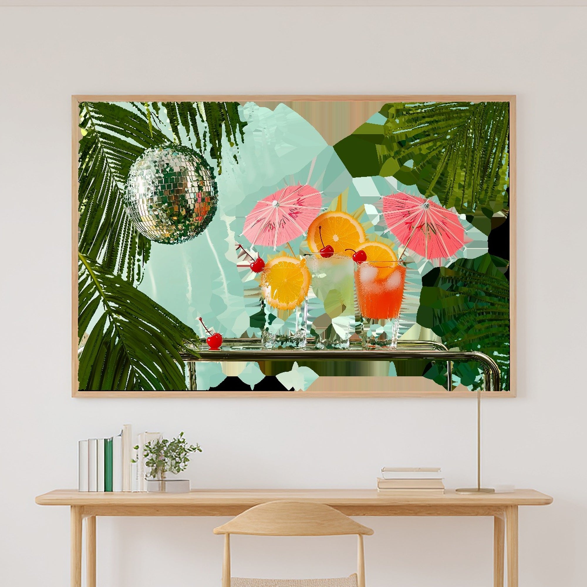 Dopamine Cocktail Bar Print on Stretched Canvas — Heartfelt Maximalist Retro for the Kitchen, Gift for the Happy-Home Friend — dopamine-cocktail-bar-canvas-print.jpg