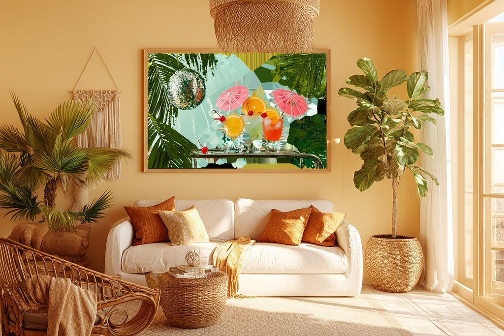 Dopamine Cocktail Bar Print on Stretched Canvas — Heartfelt Maximalist Retro for the Kitchen, Gift for the Happy-Home Friend — dopamine-cocktail-bar-room-5-wall-art.jpg