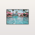 Disco Ball Canvas Wall Art | Dopamine Poolside Print, Playful Glam Decor, Stretched Canvas — dopamine-disco-ball-poolside-canvas-print.jpg
