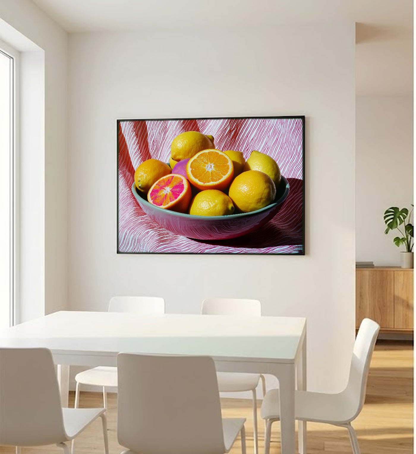 Dopamine Fruit Bowl Canvas Wall Art | Maximalist Still Life Print, Kitchen Decor, Stretched Canvas — dopamine-fruit-bowl-bedroom-wall-art.jpg