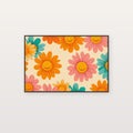 Groovy Flower Canvas Wall Art | Dopamine 70s Daisy Print, Maximalist Decor, Stretched Canvas — dopamine-groovy-flowers-canvas-print.jpg