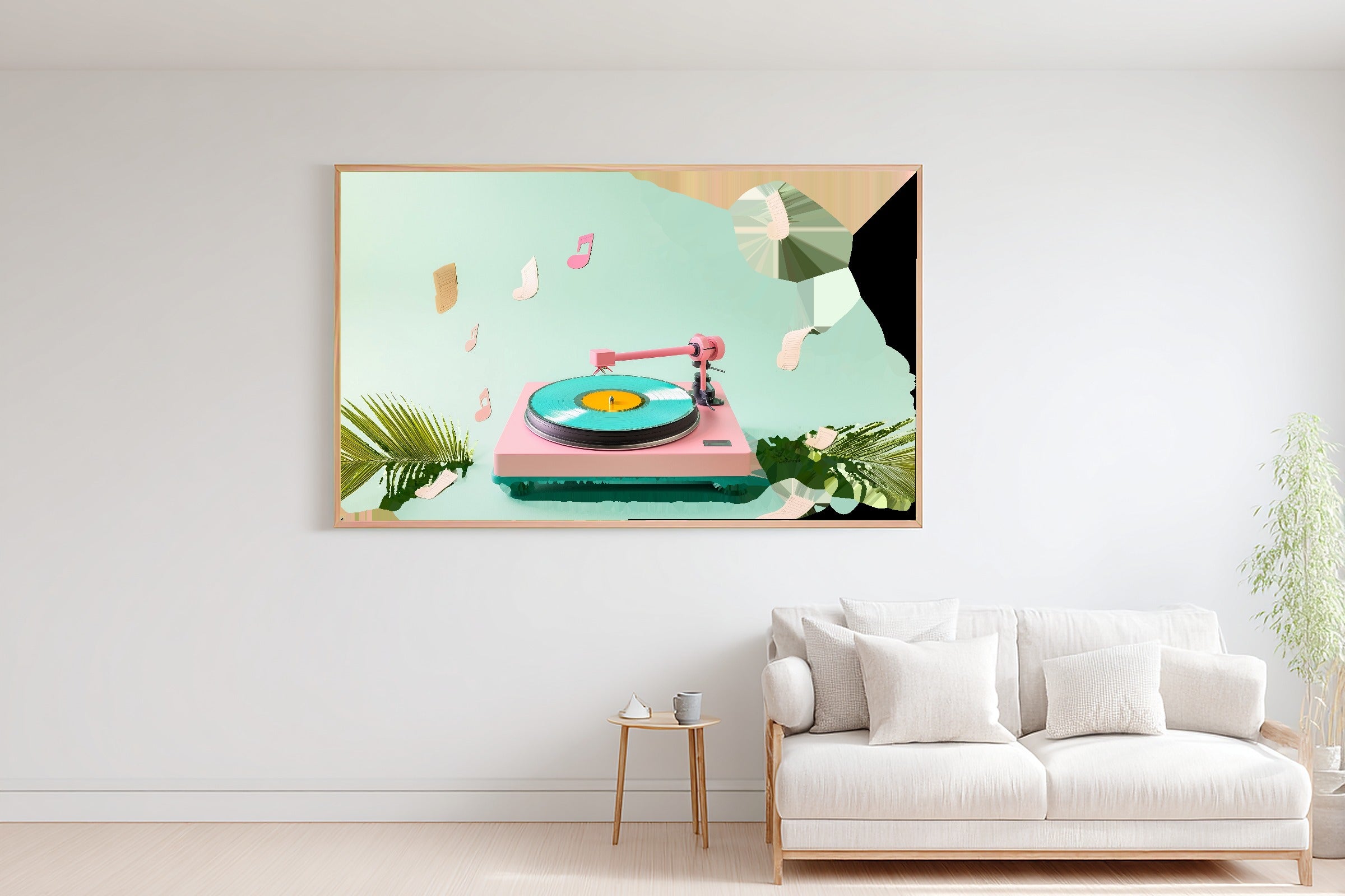 Bold Dopamine Record Player — Colourful Playful Wall Art, Warm Kitchen Decor, Stretched Canvas, Ready to Hang — dopamine-record-player-bedroom-wall-art.jpg