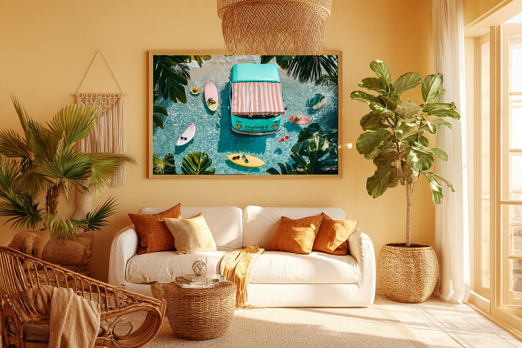 Hand-picked Dopamine Retro Camper Giclée Print — Cozy Colourful Playful for the Kitchen, Ready-to-Hang Happy-Home Friend Gift — dopamine-retro-camper-room-5-wall-art.jpg