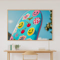 A Dreamy Dopamine Skateboard Sticker Bold Mid-Century Print — Stunning Wall Art for the Kitchen, Giclée on Canvas — dopamine-skateboard-sticker-canvas-print.jpg