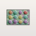 Smiley Tile Canvas Wall Art | Dopamine Checkerboard Print, Playful Room Decor, Stretched Canvas — dopamine-smiley-tile-canvas-print.jpg