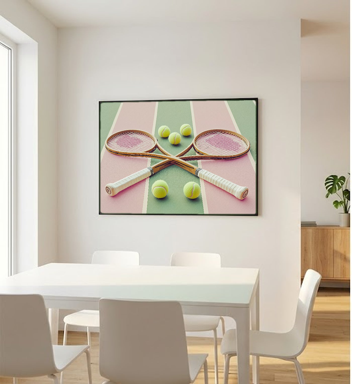 Tennis Club Canvas Wall Art | Dopamine Preppy Print, Maximalist Sport Decor, Stretched Canvas — dopamine-tennis-club-bedroom-wall-art.jpg