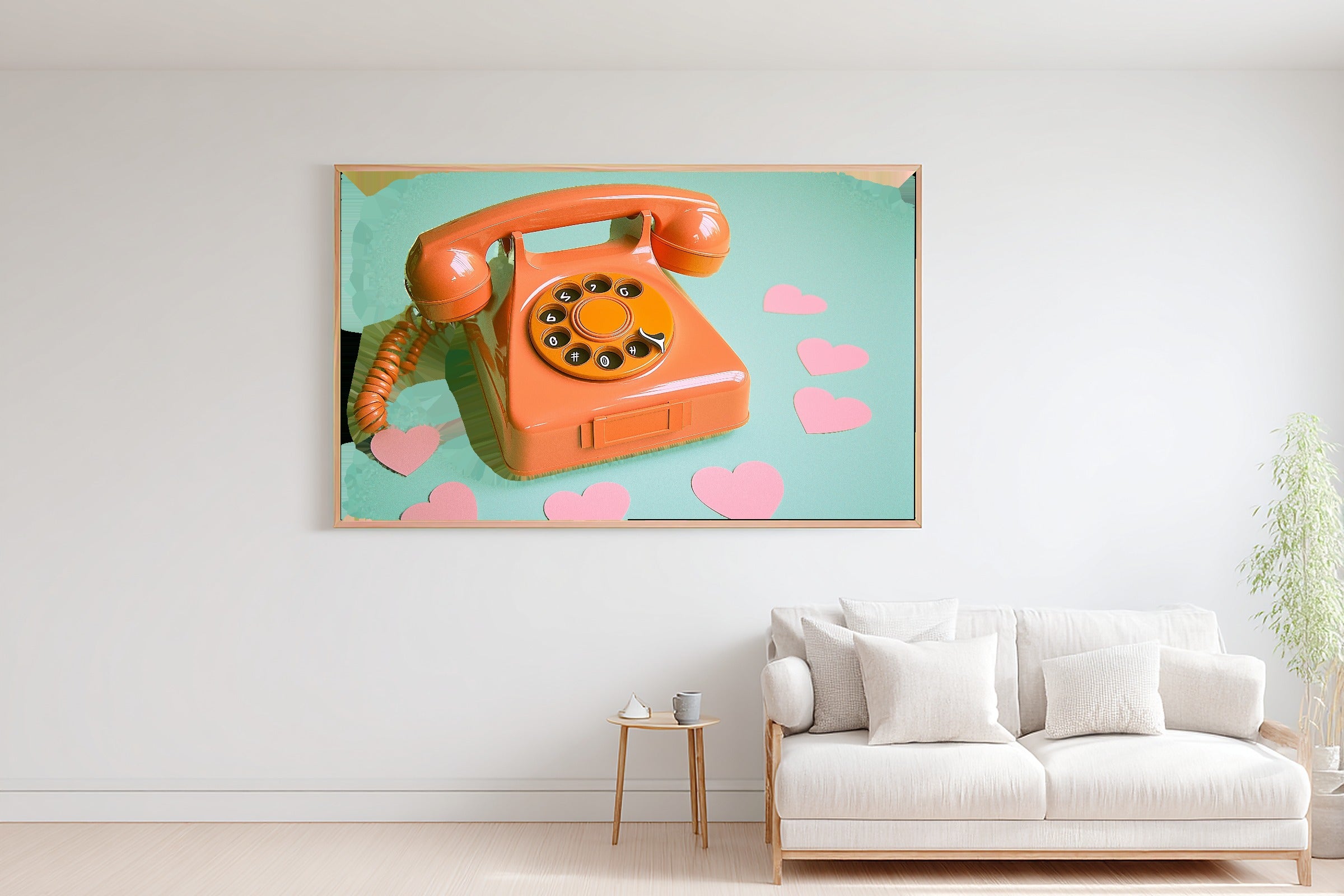 Maximalist Retro Dopamine Vintage Phone Canvas Wall Art — Bold Print for the Kitchen, A Gift the Happy-Home Friend Will Adore — dopamine-vintage-phone-bedroom-wall-art.jpg
