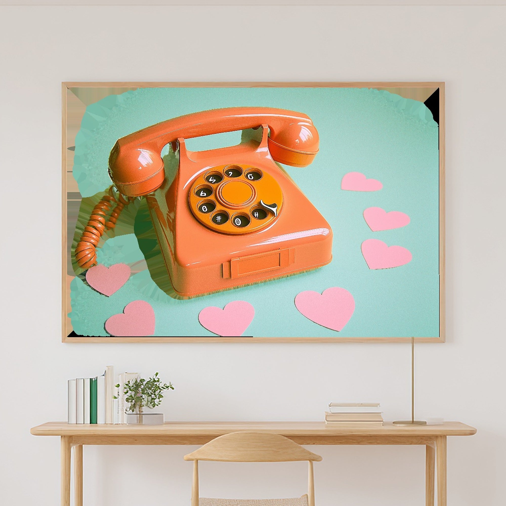 Maximalist Retro Dopamine Vintage Phone Canvas Wall Art — Bold Print for the Kitchen, A Gift the Happy-Home Friend Will Adore — dopamine-vintage-phone-canvas-print.jpg