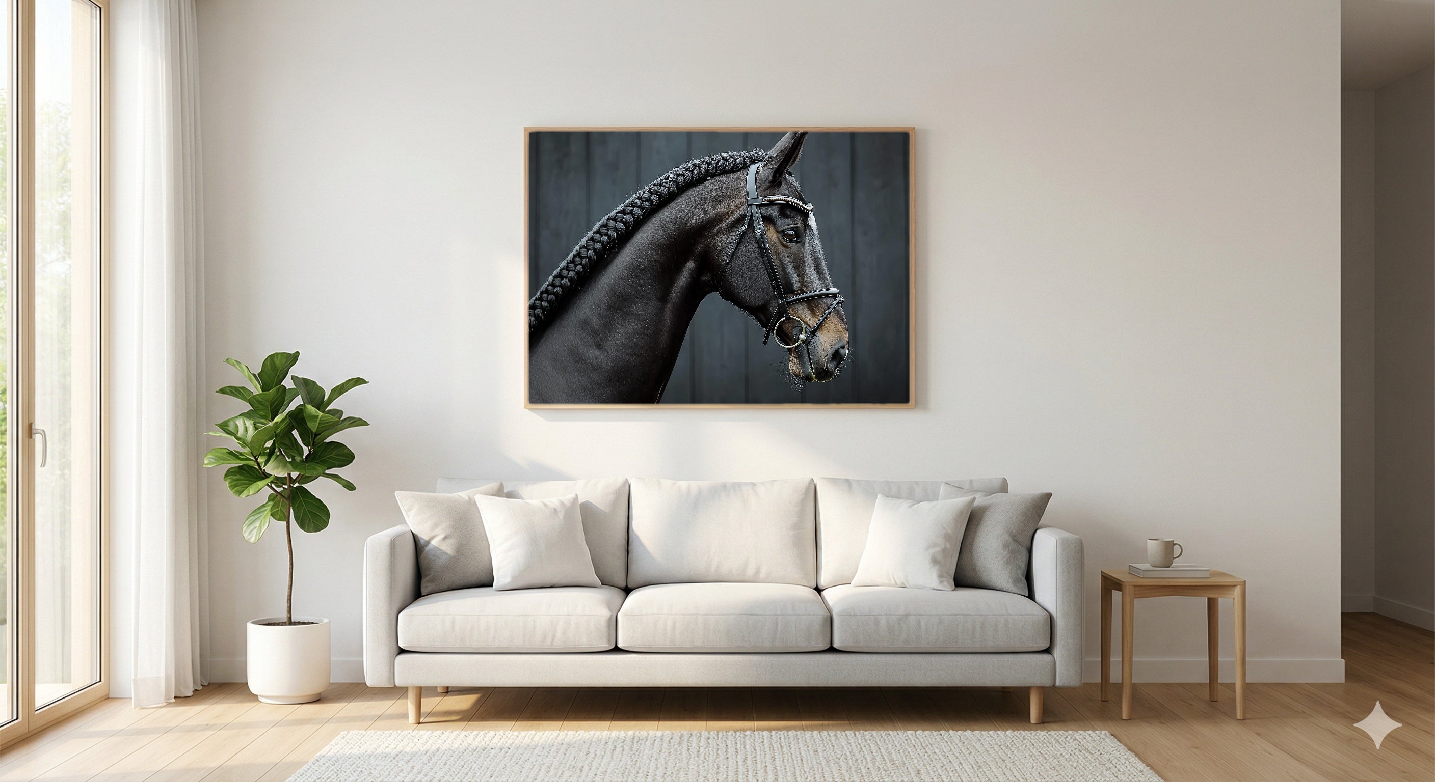 Dressage Horse Canvas Wall Art | Profile Portrait Print, Equestrian Decor, Stretched Canvas — dressage-horse-profile-living-room-wall-art.jpg
