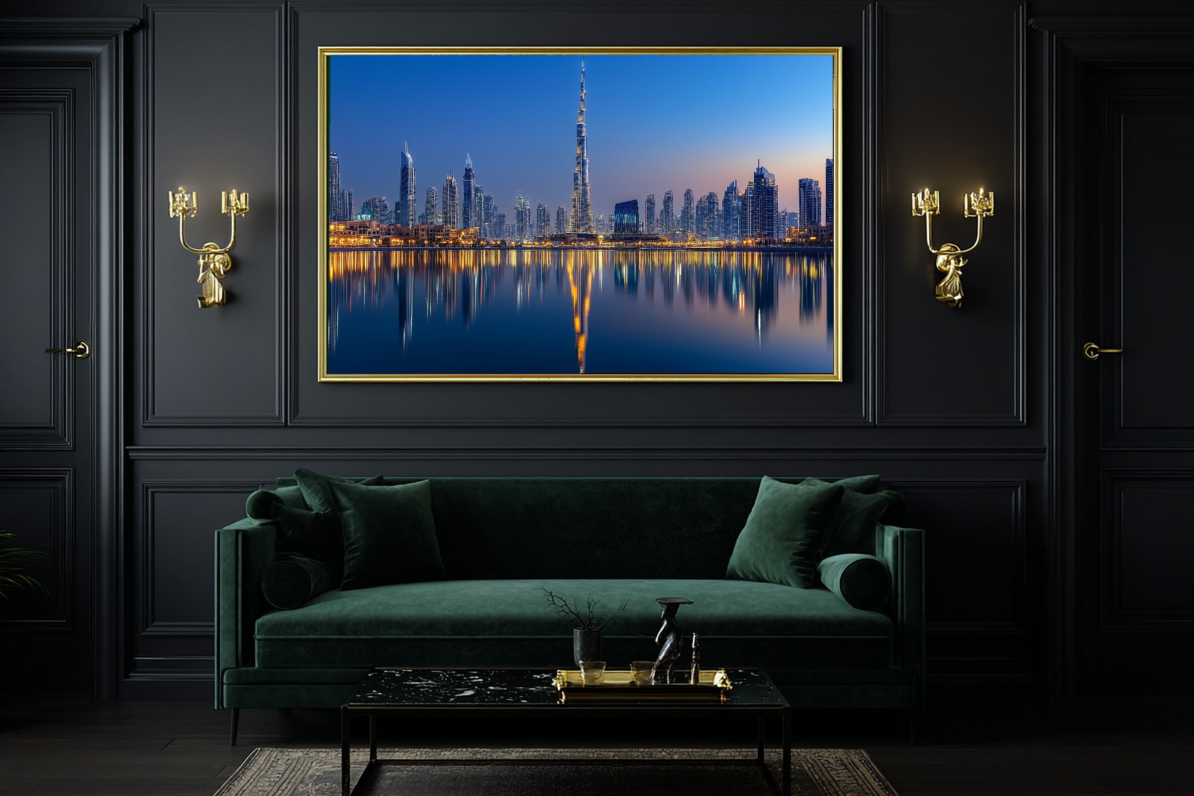 Timeless Dubai Skyline Night — Dreamy Metro Wall Art, Warm Modern Loft Decor, Stretched Canvas, Ready to Hang — dubai-skyline-night-office-wall-art.jpg
