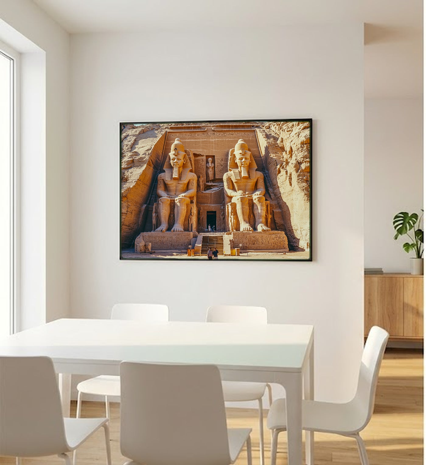 Abu Simbel Canvas Wall Art | Egypt Ancient Temple Print, Historical Decor, African Landmark, Stretched Canvas — egypt-abu-simbel-bedroom-wall-art.jpg