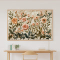 Embroidered Garden Cream Linen Canvas Print, Soft Meadow Print Home Decor, Reading Nook Centerpiece, Ready to Hang — embroidered-garden-cream-linen-canvas-print.jpg