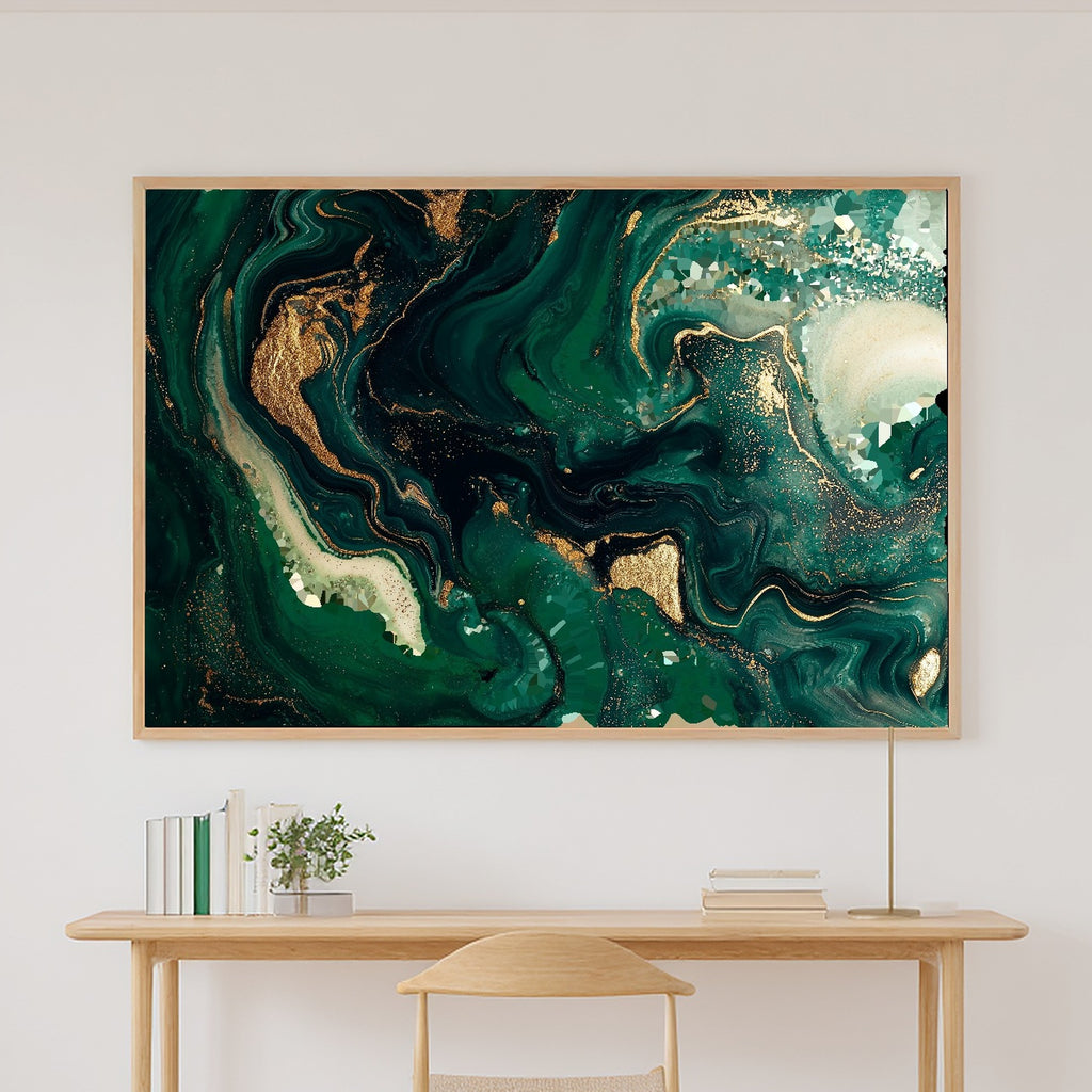 Luxe Modern Emerald Gold Marble Luxe Canvas Wall Art — Gilded Print for the Home Office, A Gift the Modern-Home Friend Will Adore — emerald-gold-marble-luxe-canvas-print.jpg