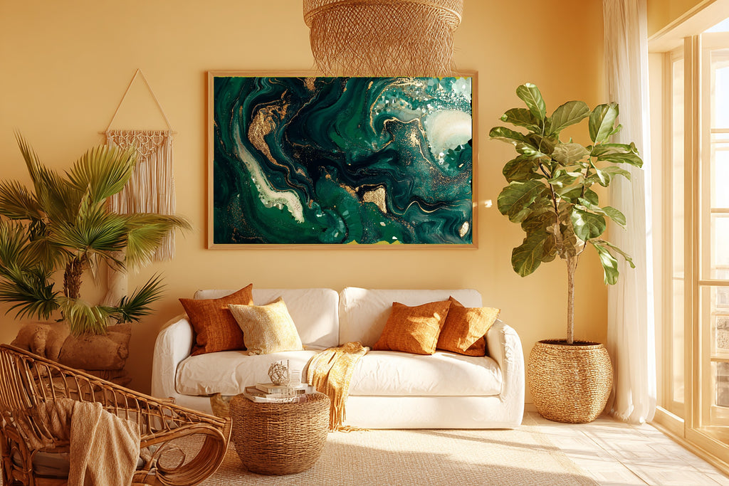 Luxe Modern Emerald Gold Marble Luxe Canvas Wall Art — Gilded Print for the Home Office, A Gift the Modern-Home Friend Will Adore — emerald-gold-marble-luxe-room-5-wall-art.jpg