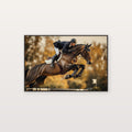 Show Jumper Canvas Wall Art | Equestrian Painterly Print, Horse Decor, Stretched Canvas — equestrian-show-jumper-canvas-print.jpg