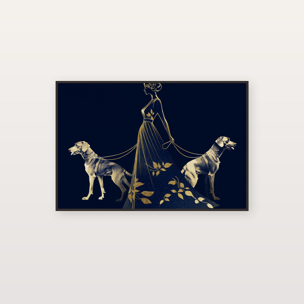 Erte Greyhound Canvas Wall Art | Art Deco Silhouette Print, 1920s Glamour Decor, Stretched Canvas — erte-greyhound-silhouette-canvas-print.jpg