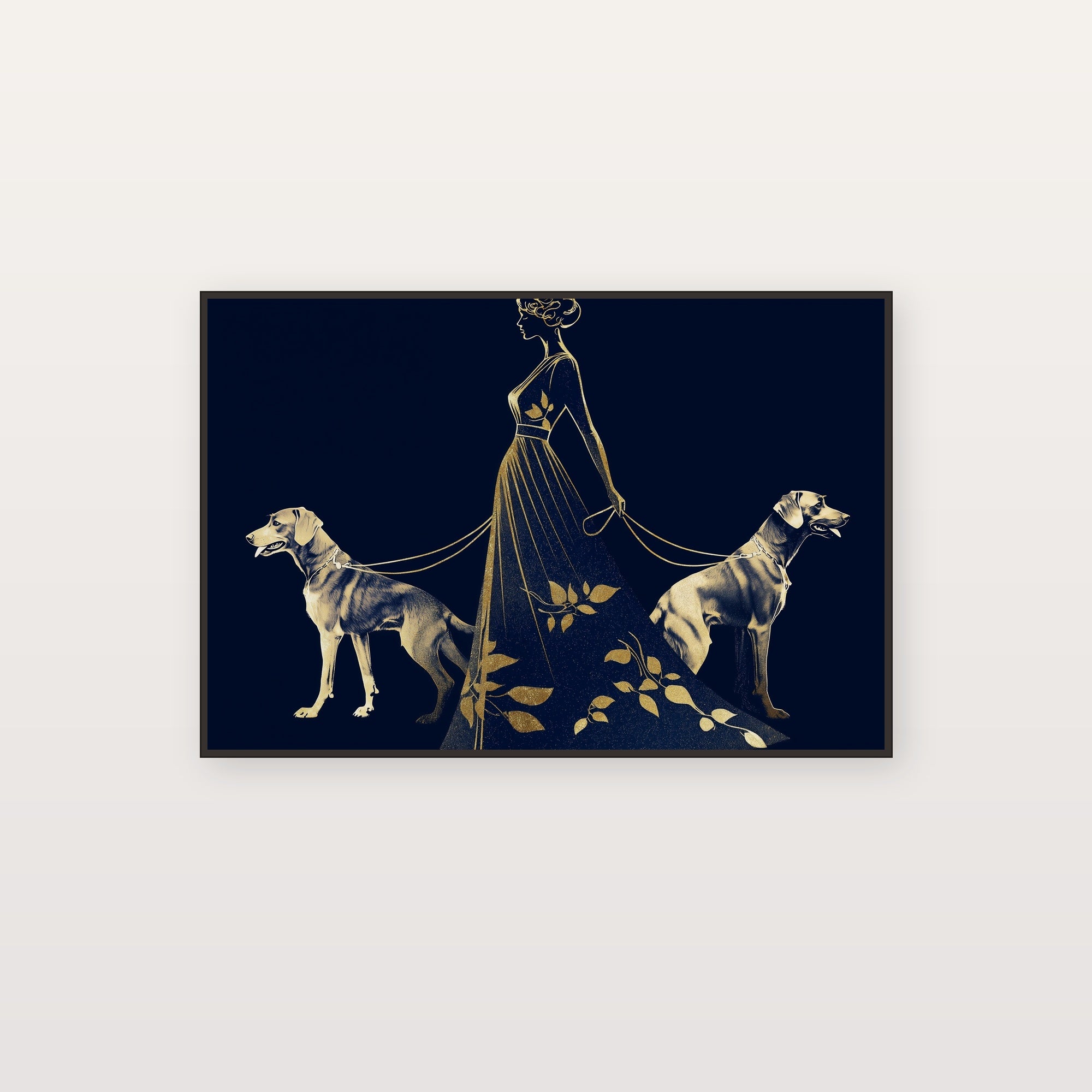 Erte Greyhound Canvas Wall Art | Art Deco Silhouette Print, 1920s Glamour Decor, Stretched Canvas — erte-greyhound-silhouette-canvas-print.jpg