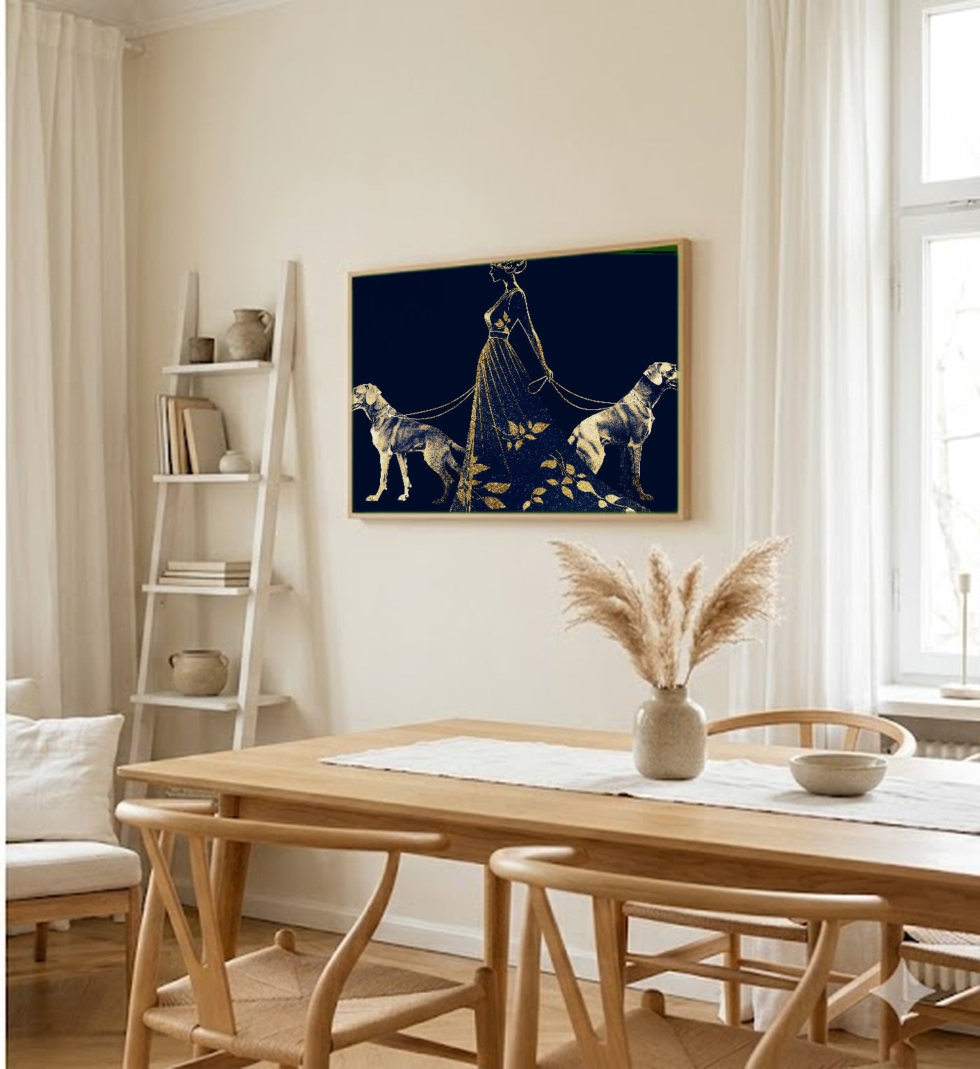 Erte Greyhound Canvas Wall Art | Art Deco Silhouette Print, 1920s Glamour Decor, Stretched Canvas — erte-greyhound-silhouette-dining-room-wall-art.jpg