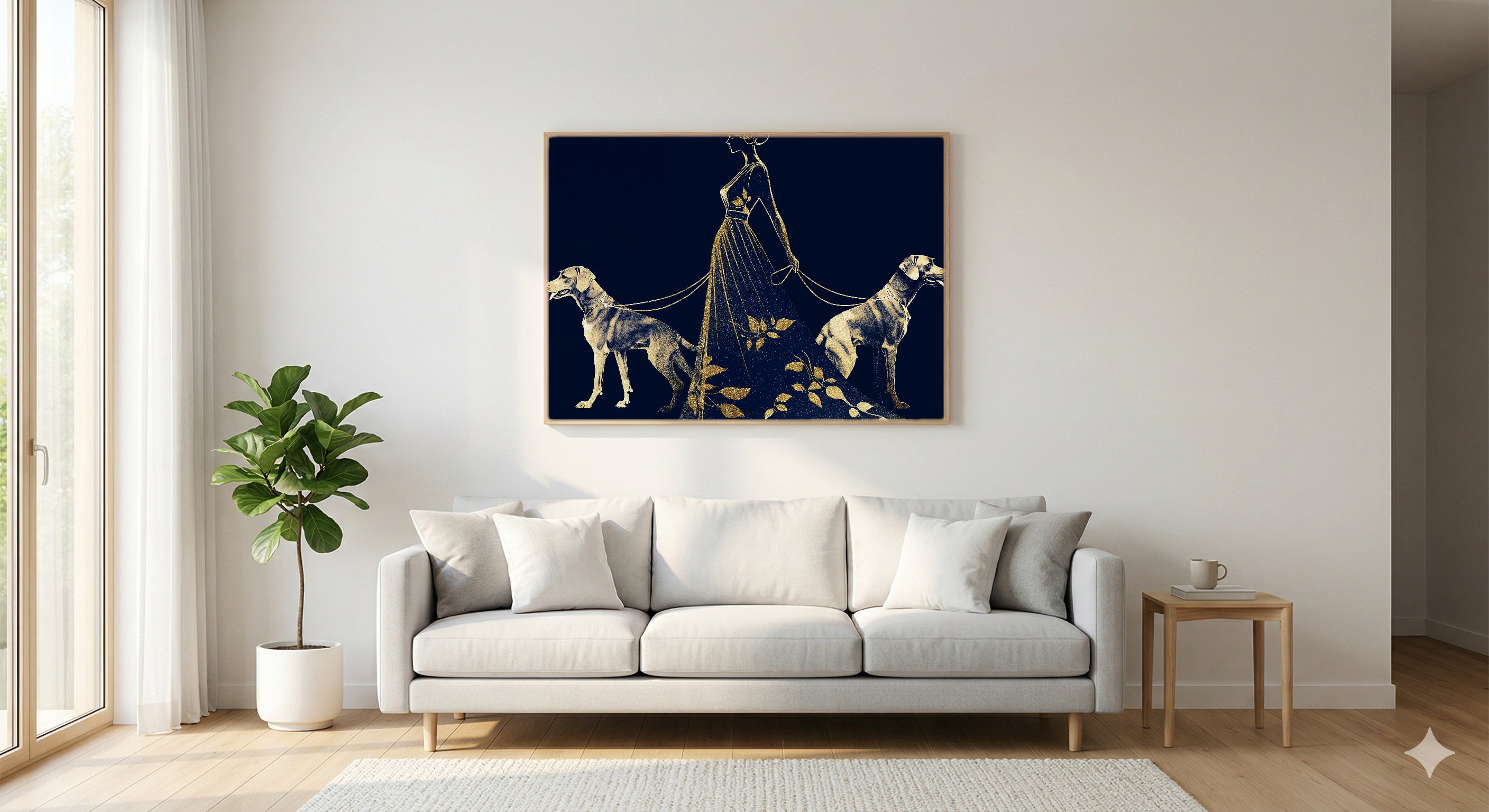 Erte Greyhound Canvas Wall Art | Art Deco Silhouette Print, 1920s Glamour Decor, Stretched Canvas — erte-greyhound-silhouette-living-room-wall-art.jpg