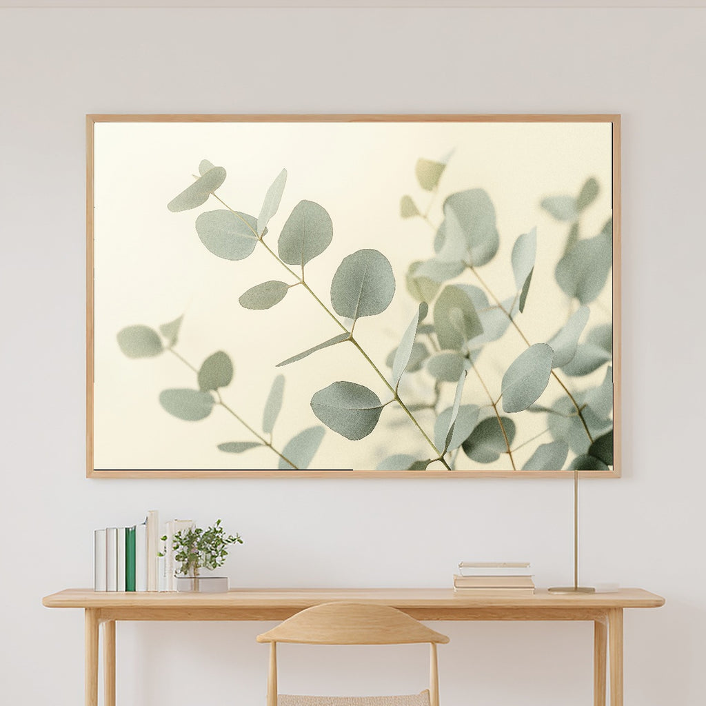 Eucalyptus Botanical Dusk Print on Stretched Canvas — Cozy Soft Nordic for the Bedroom, Gift for the Aurora Chaser Next Door — eucalyptus-botanical-dusk-canvas-print.jpg