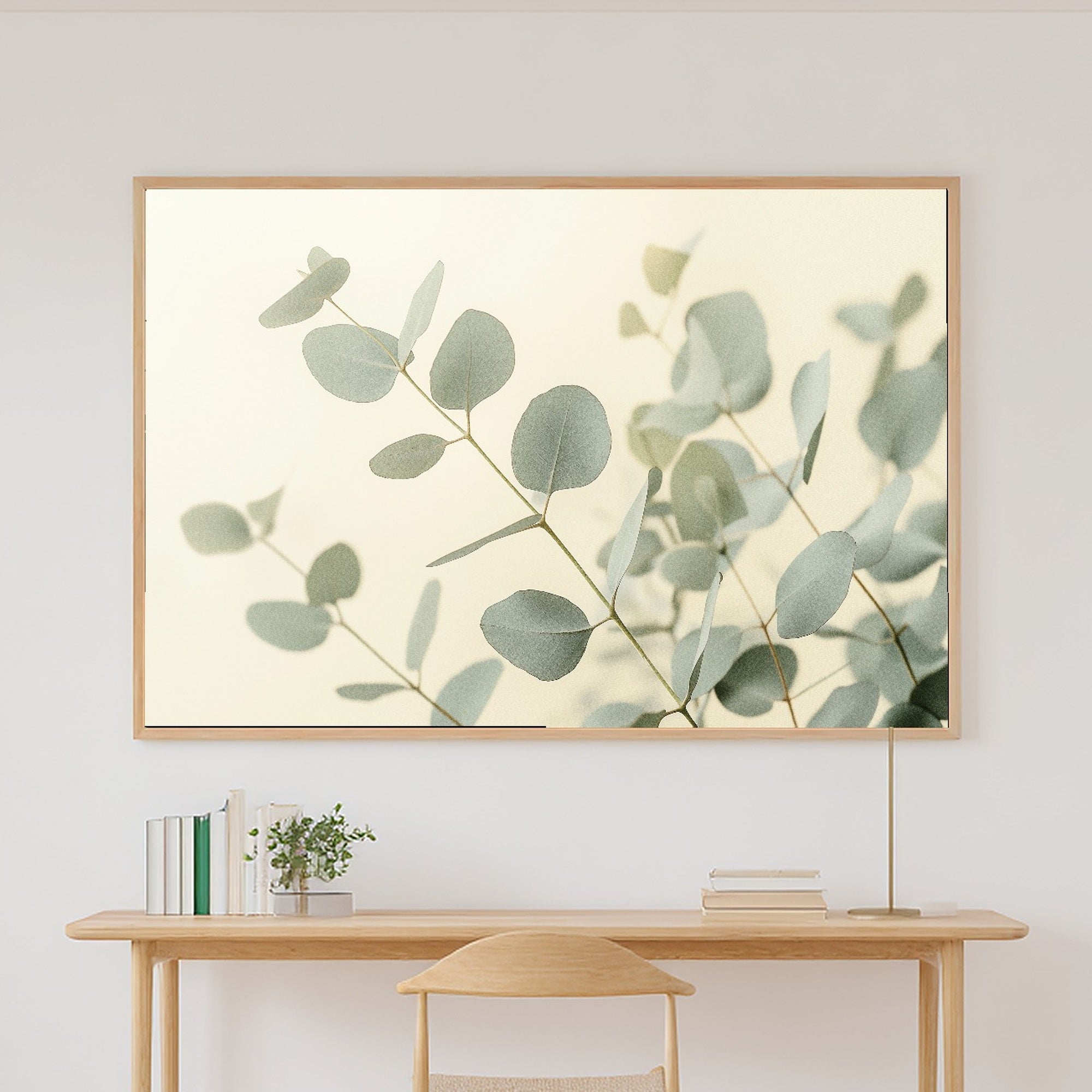 Eucalyptus Botanical Dusk Print on Stretched Canvas — Cozy Soft Nordic for the Bedroom, Gift for the Aurora Chaser Next Door — eucalyptus-botanical-dusk-canvas-print.jpg