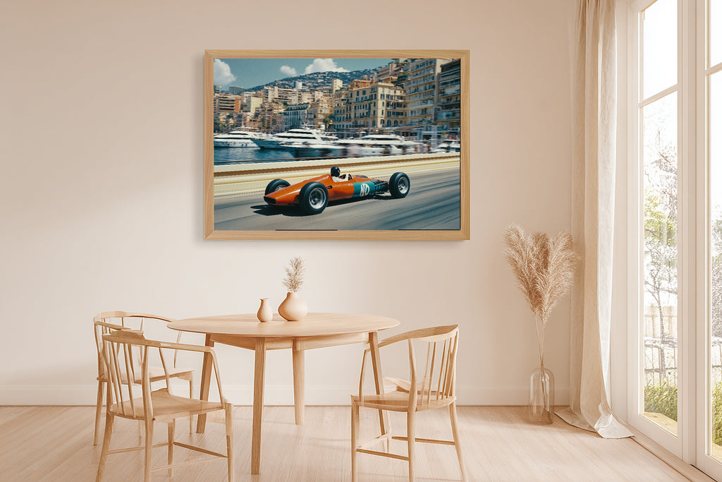 F1 Monaco Grand Prix Retro Cozy Studio Wall Art — Soulful Print for the Living Room, Stretched Canvas Gift for the Art Lover in Your Life — f1-monaco-grand-prix-retro-dining-room-wall-art.jpg
