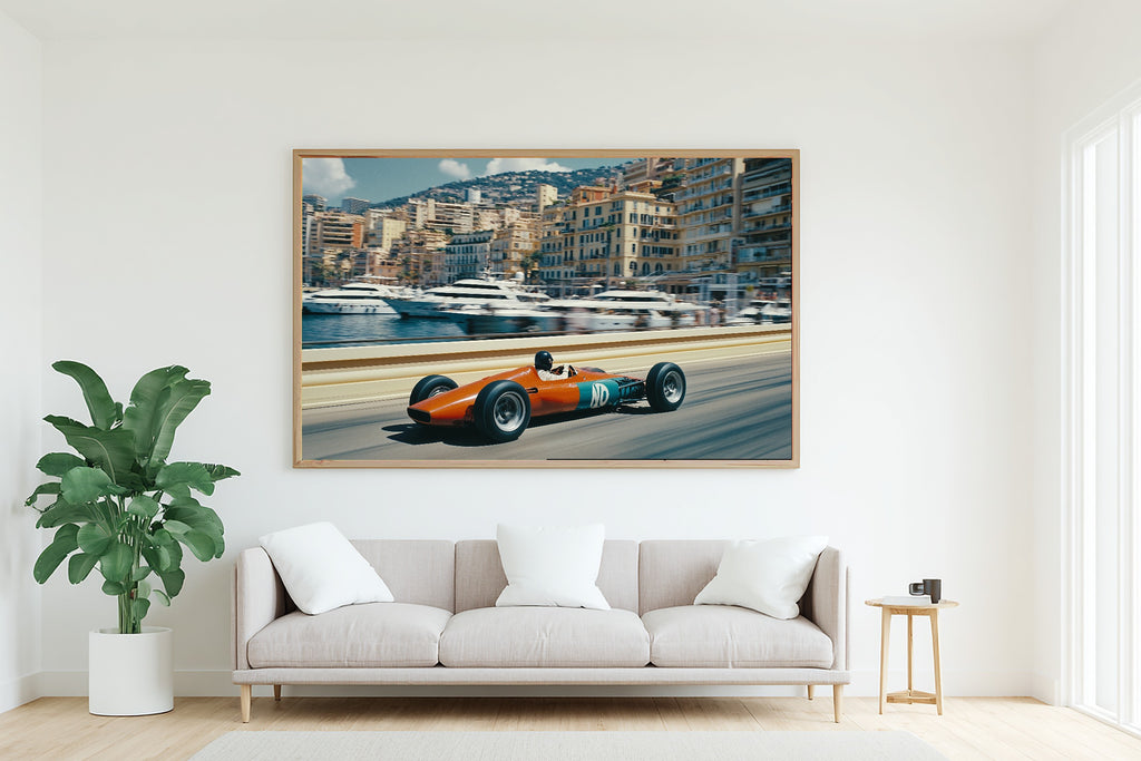 F1 Monaco Grand Prix Retro Cozy Studio Wall Art — Soulful Print for the Living Room, Stretched Canvas Gift for the Art Lover in Your Life — f1-monaco-grand-prix-retro-living-room-wall-art.jpg
