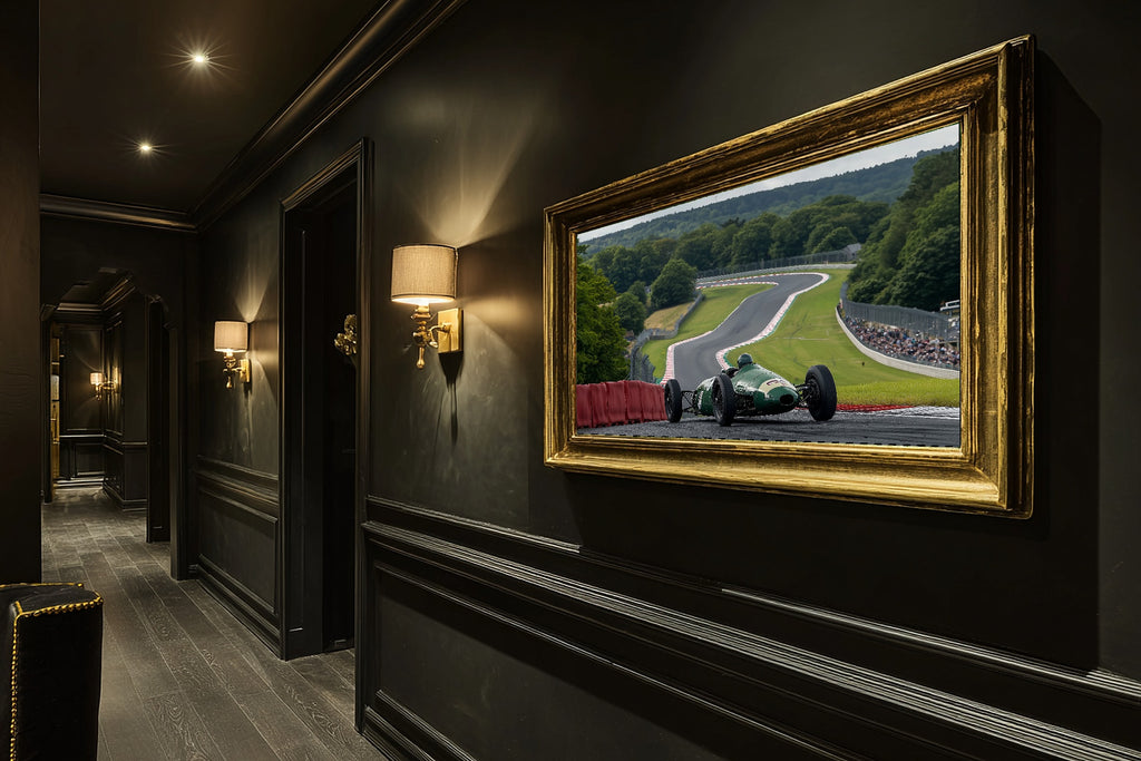 Cozy Studio F1 Silverstone Retro Poster Canvas Wall Art — Warm Print for the Living Room, A Gift the Art Lover in Your Life Will Adore — f1-silverstone-retro-poster-hallway-wall-art.jpg