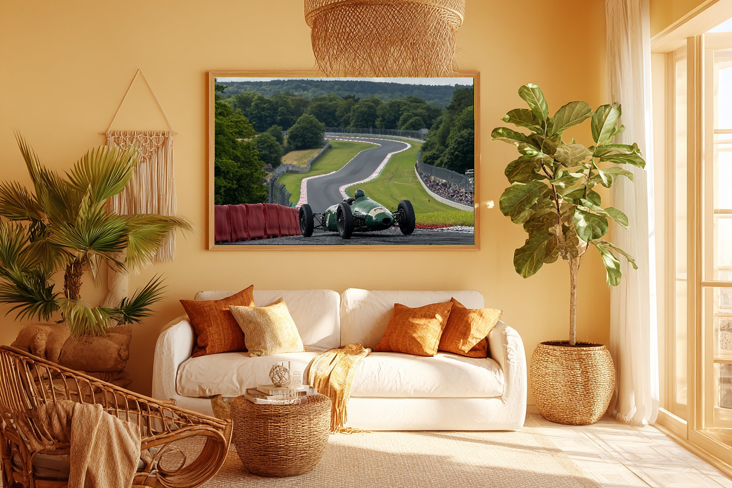Cozy Studio F1 Silverstone Retro Poster Canvas Wall Art — Warm Print for the Living Room, A Gift the Art Lover in Your Life Will Adore — f1-silverstone-retro-poster-room-5-wall-art.jpg