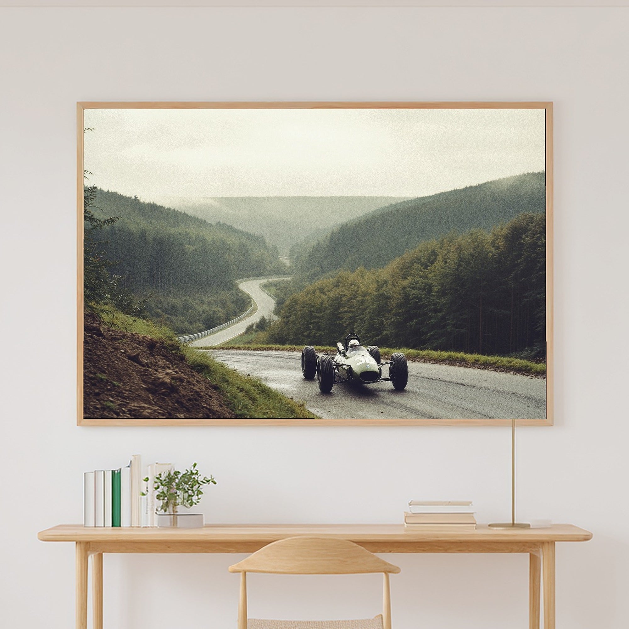 Soft Painterly F1 Spa Francorchamps Retro Canvas Wall Art — Warm Print for the Living Room, A Gift the Art Lover in Your Life Will Adore — f1-spa-francorchamps-retro-canvas-print.jpg