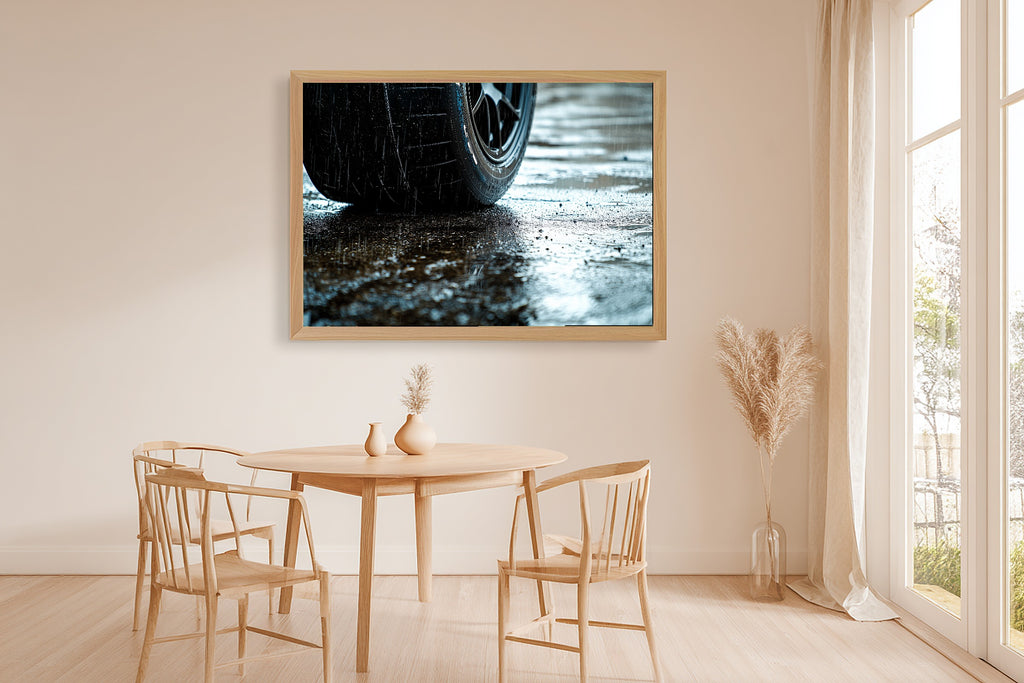 F1 Tire Tread Macro Noir Print on Stretched Canvas — Heartfelt Warm Gallery for the Living Room, Gift for the Art Lover in Your Life — f1-tire-tread-macro-noir-dining-room-wall-art.jpg